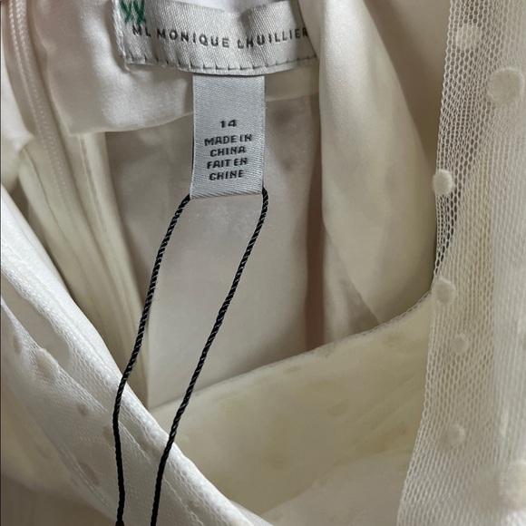 BHLDN Monique Lhuillier size 14 New With Tags Elegant White Ruffled Dress - Picture 14 of 15